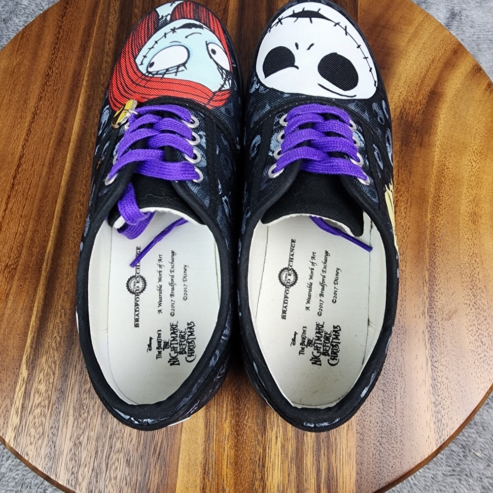 Bradford Exchange Nightmare Before Christmas Shoes Women's 7.5 Jack Sally Casual - Picture 7 of 12
